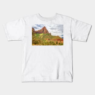 Watchman Trail View, Zion National Park Kids T-Shirt